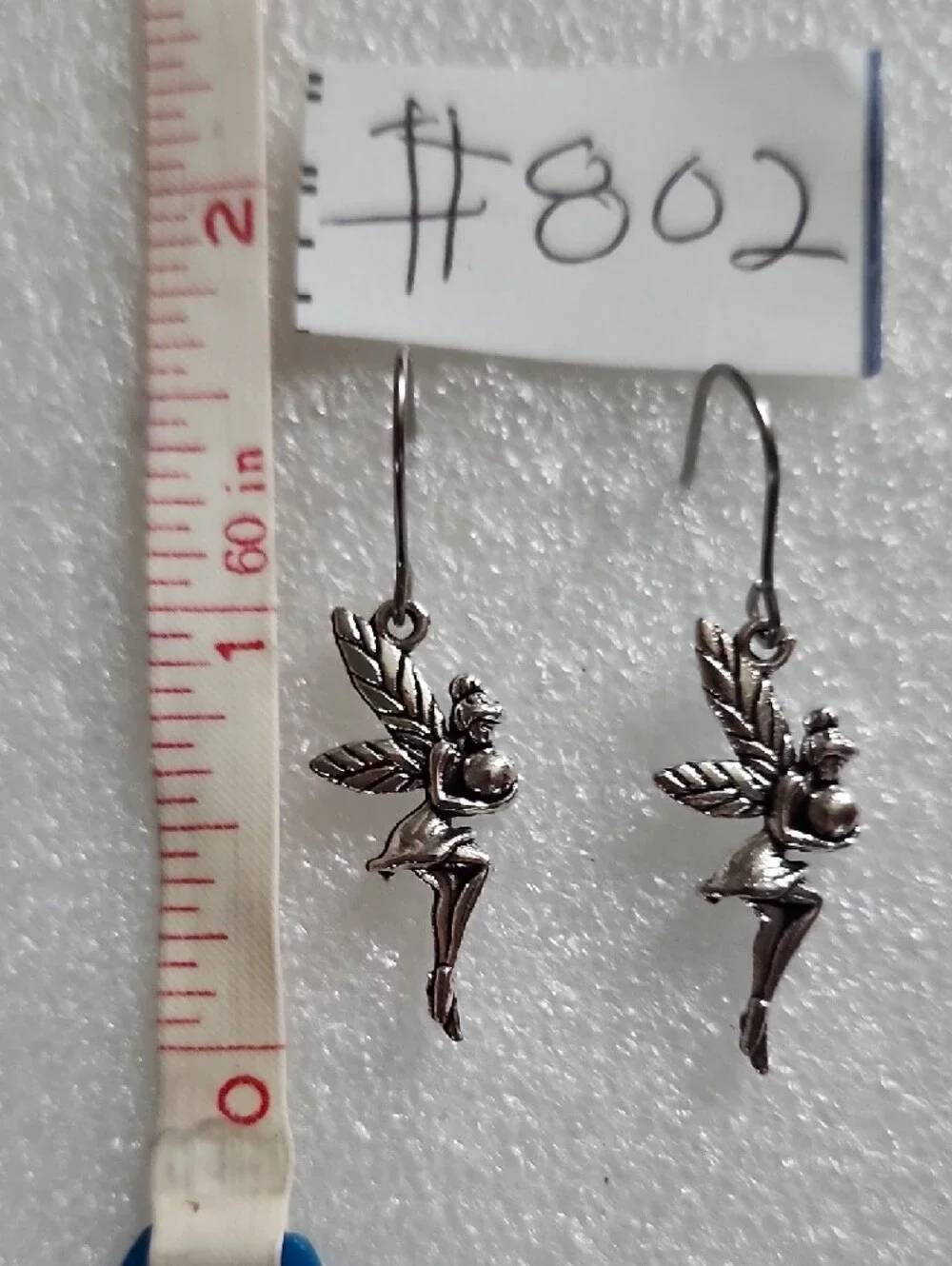 Hand Crafted Silver Fairy Dangle Earrings